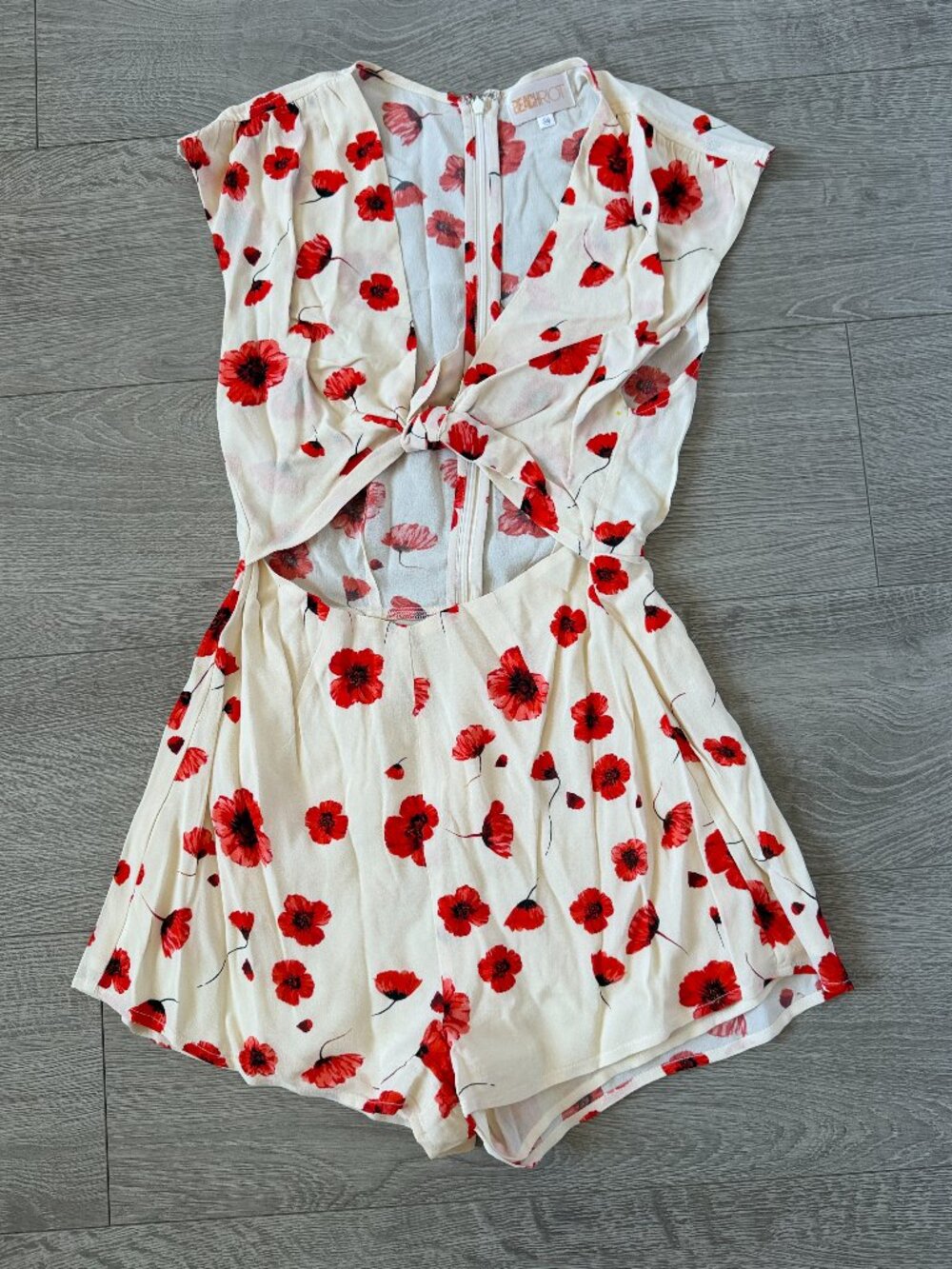 Beach Riot Rose Floral Print Sailor Romper Size XS